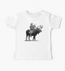 Teddy Roosevelt Riding A Bull Moose Baby Tee