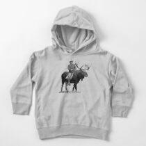 Teddy Roosevelt Riding A Bull Moose Toddler Pullover Hoodie