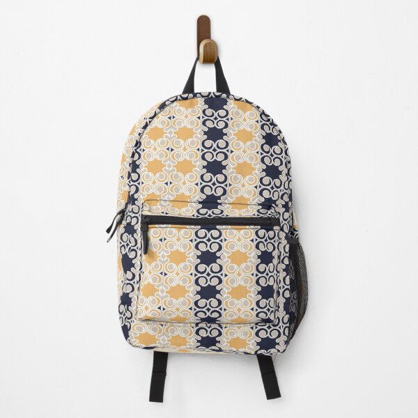 Artikelvorschau, Ornamental, vines, lines, pattern, navy blue, ochre, beige, white entworfen und verkauft von Svitac.