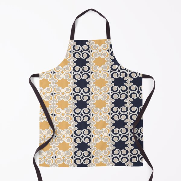 Artikelvorschau, Ornamental, vines, lines, pattern, navy blue, ochre, beige, white entworfen und verkauft von Svitac.