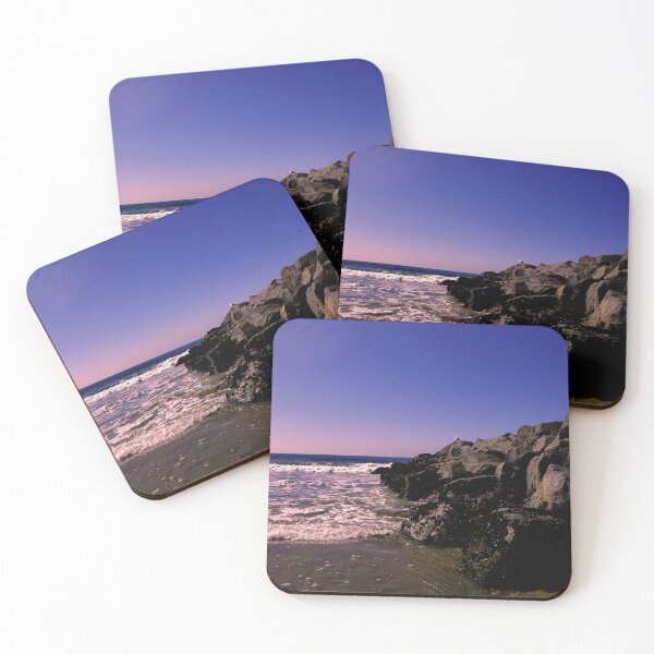 Item preview, Beach Waves At A Rocky Beach | Pink and Blue Sunset Chill Vibes designed and sold by ChrisDaniPhotos.