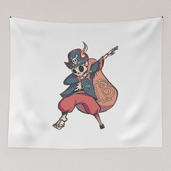 Item preview, Dabbing skeleton pirate bitcoin digital currency  designed and sold by TRIBExSPACE.