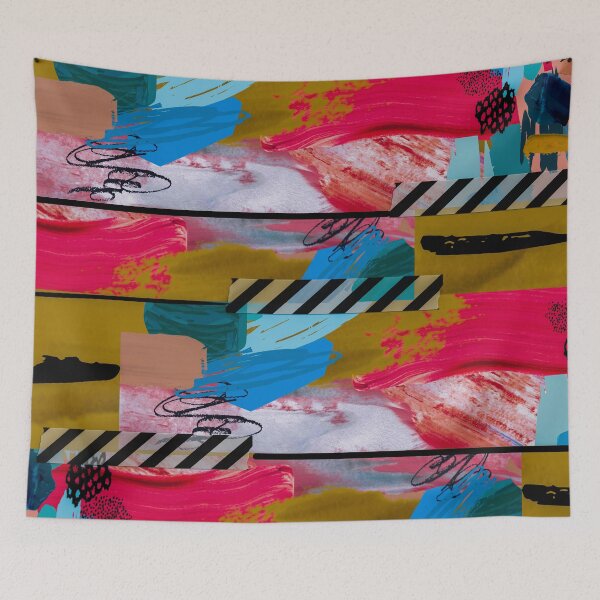 Item preview, Acrylic Stripped Taped Collage Patterned designed and sold by Designs By YL.