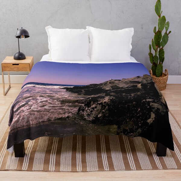 Item preview, Beach Waves At A Rocky Beach | Pink and Blue Sunset Chill Vibes designed and sold by ChrisDaniPhotos.