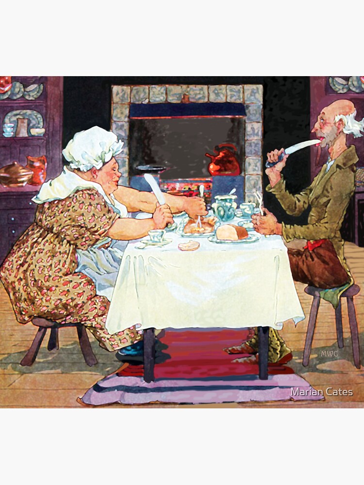 "Jack Sprat Vintage Mother Goose Nursery Rhyme" Sticker for Sale by