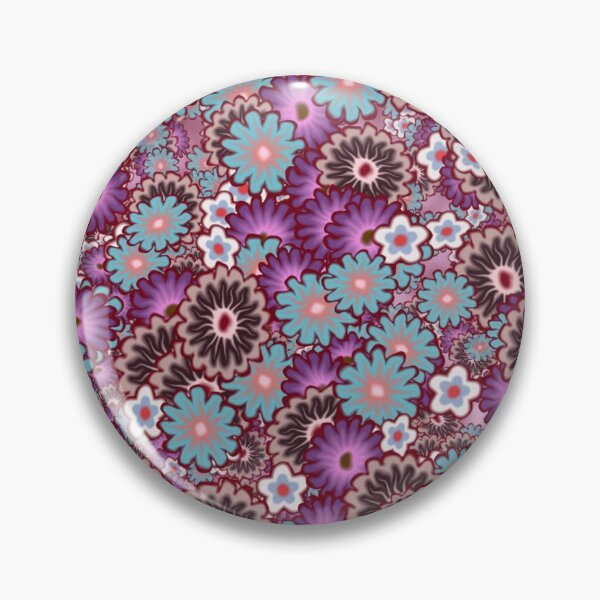 Item preview, Lámina artística Juguetón estampado floral morado y turquesa designed and sold by SeaChangeDesign.
