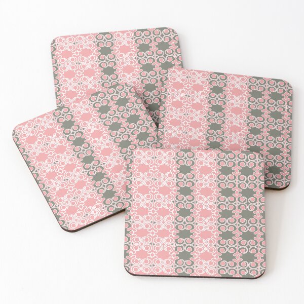 Item preview, Ornamental, vines, lines, pattern,  pastel pink, pastel green, white designed and sold by Svitac.