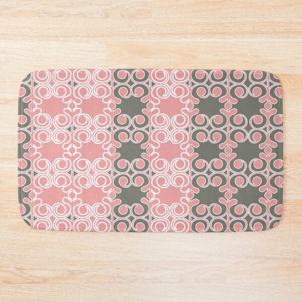 Item preview, Ornamental, vines, lines, pattern,  pastel pink, pastel green, white designed and sold by Svitac.