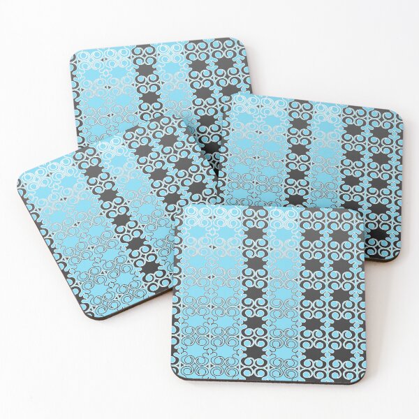 Item preview, Ornamental, vines, lines, pattern,  teal, grey, black and white designed and sold by Svitac.