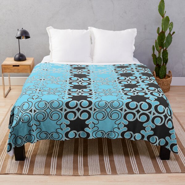 Item preview, Ornamental, vines, lines, pattern,  teal, grey, black and white designed and sold by Svitac.