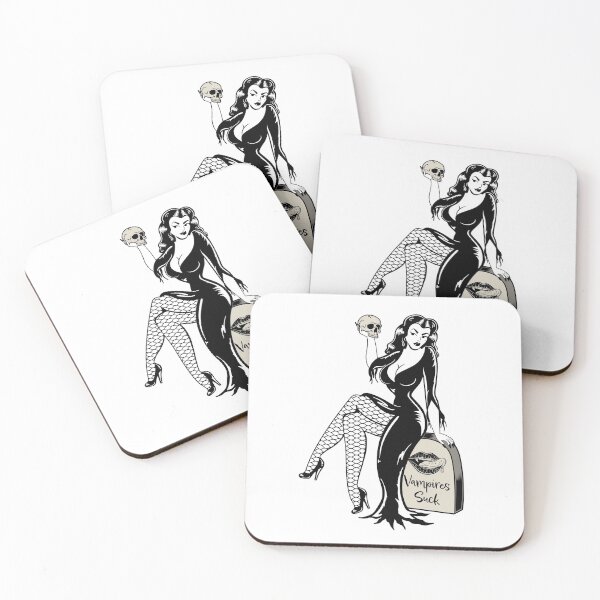 Item preview, Gothabilly Retro Pinup Girl Vampires Suck  designed and sold by Grimble Scribbs.