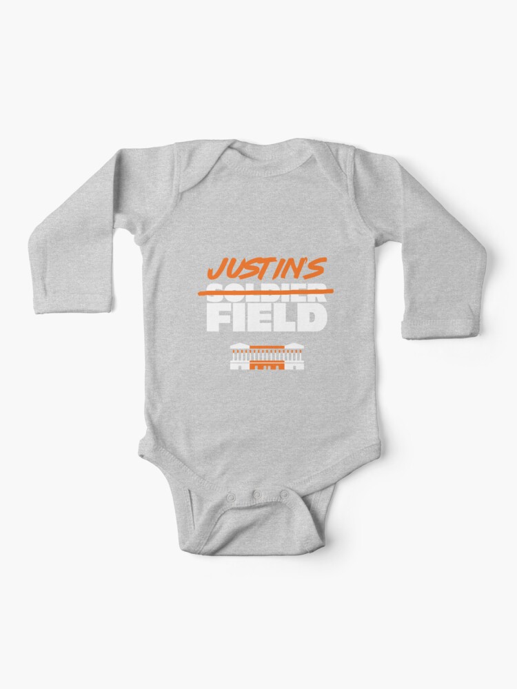 Justin Fields Chicago Bears Grey Baby Onesie