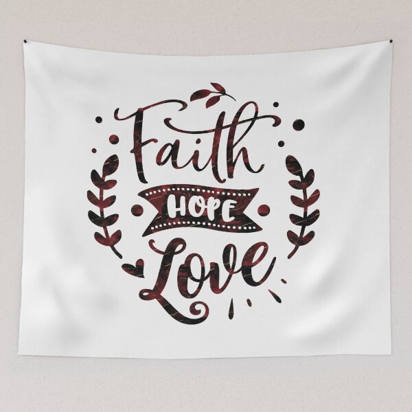 Item preview, Faith, Hope, Love in marbled red designed and sold by SprightfulSeeds.