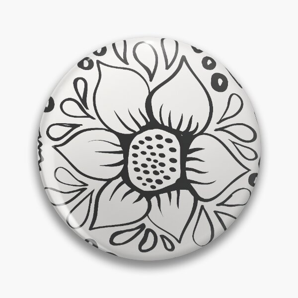 Artikelvorschau, schwarz-weißes dekoratives Blumen- und Blättermuster entworfen und verkauft von Olga Lashko.