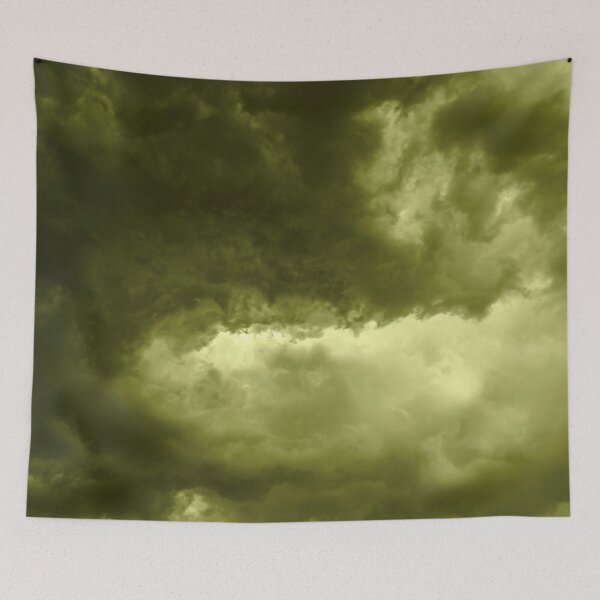 Item preview, Golden Yellow Swirling angry menacing dark grey stormy clouds designed and sold by James-Cole.