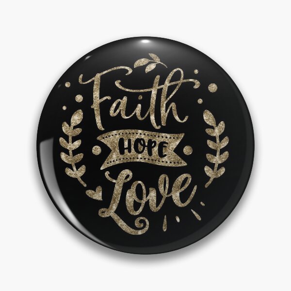 Item preview, Faith, Hope, Love in golden glitter designed and sold by SprightfulSeeds.