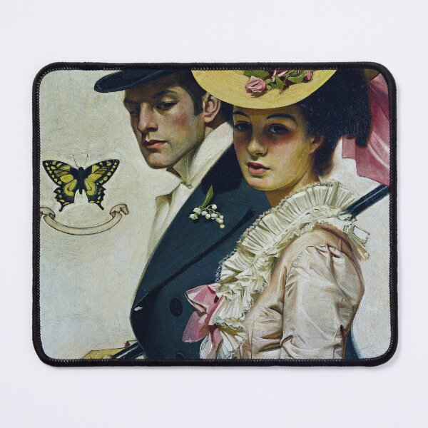 Item preview, Victorian Man and Woman Taking a Stroll, Vintage fashion art designed and sold by Glimmersmith.