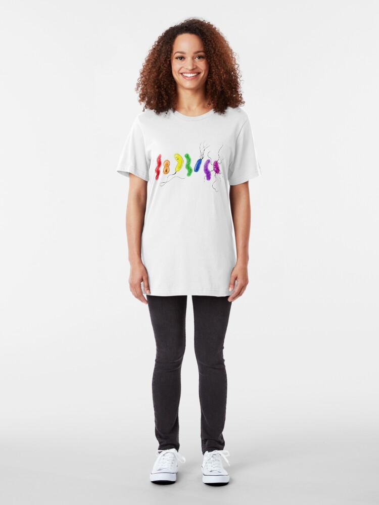 Alternate view of Pride Rainbow Bacteria Slim Fit T-Shirt