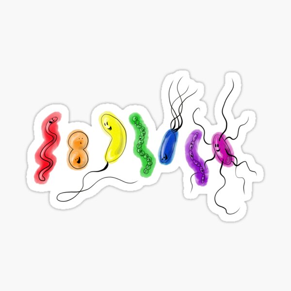 Vista previa del artículo con la obra «Orgullo Rainbow Bacteria», diseñado y vendido por thevexedmuddler.