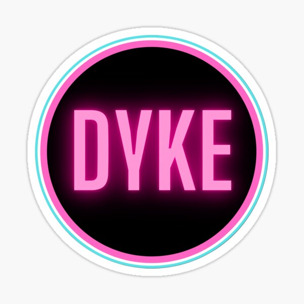DYKE - Transgender Flag Colours - black background Sticker