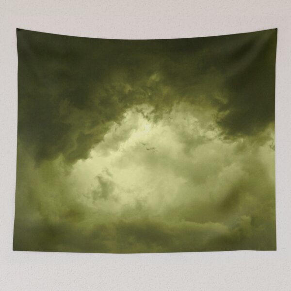 Item preview, Golden Yellow Turbulent dark stormy clouds angry menacing and tormenting designed and sold by James-Cole.