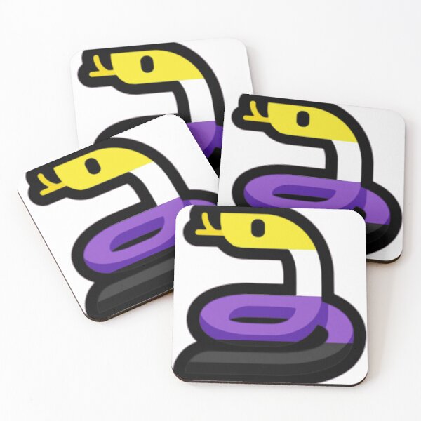 Item preview, Nonbinary Pride Snake Emoji designed and sold by KingsnakeArt.