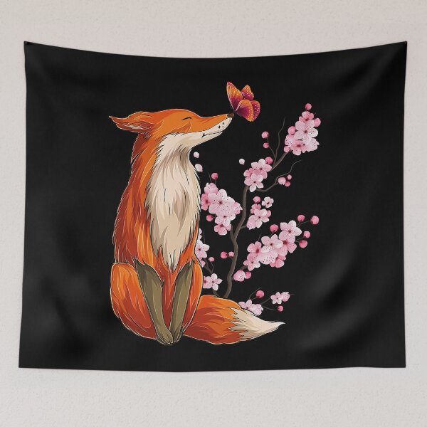 Item preview, Japanese Fox Cherry blossom Flower sakura trees Kawai designed and sold by SageJarc.