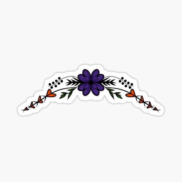 Item preview, Purple and Orange “heart” Oji-Cree Floral designed and sold by Sequoia Raine Yellowhair.
