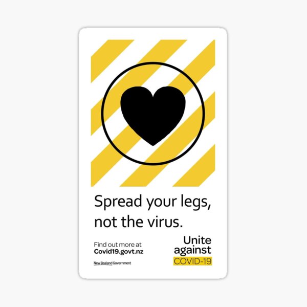 "Spread your legs, not the virus COVID19 " Sticker by GemzDesignz