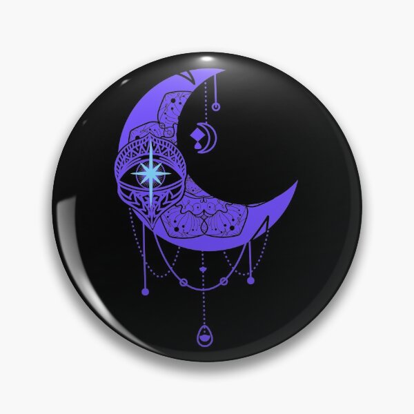 Item preview, Mandala Style Purple Crescent Moon Watchful Eye Design designed and sold by OnyxMoonDesigns.