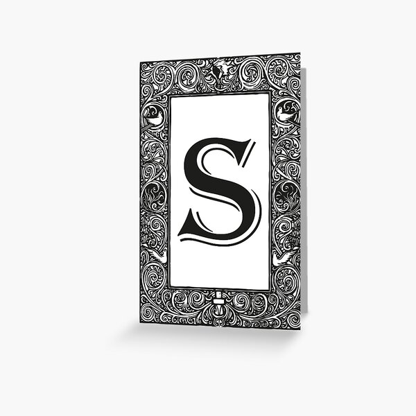 Vintage Monogram, Letter S, Black and White,  Greeting Card for Sale by  EclecticAtHeART