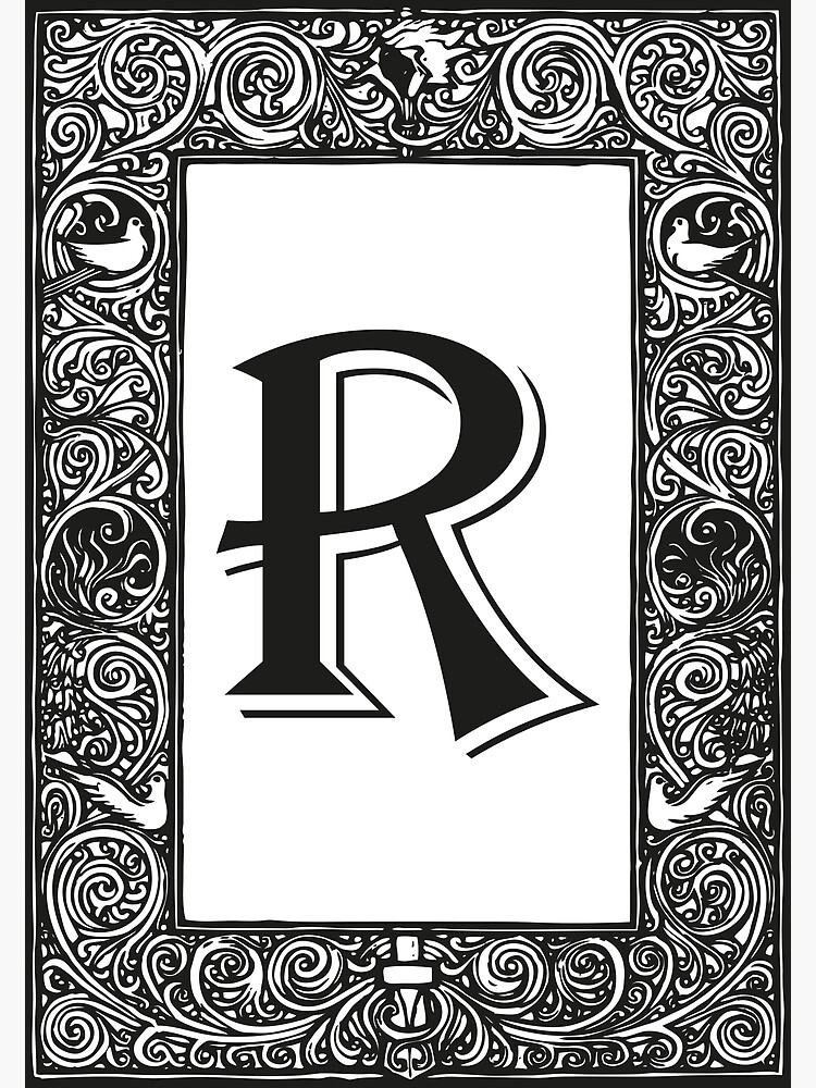"Vintage Monogram | Letter R | Black and White |" Poster for Sale by