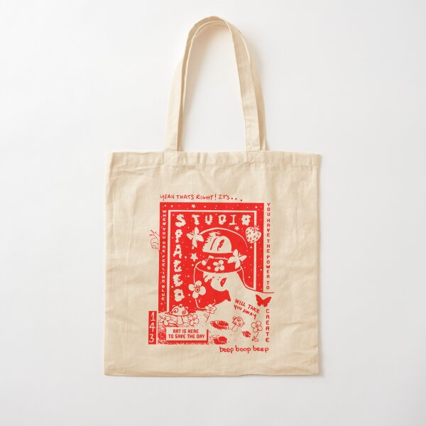 Art Is Here To Save The Day (Red) Cotton Tote Bag