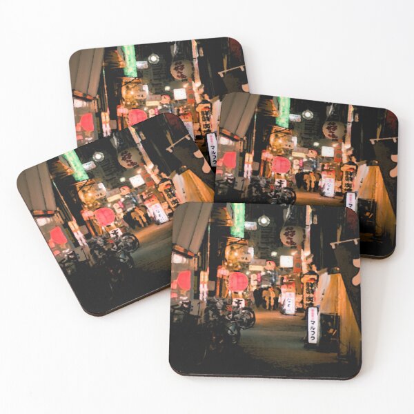 Item preview, Japanese street view at night, anime scene designed and sold by shodark.
