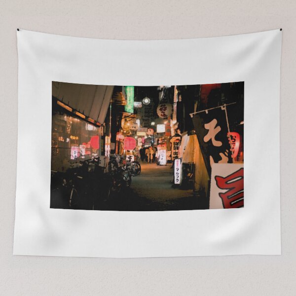 Item preview, Japanese street view at night, anime scene designed and sold by shodark.