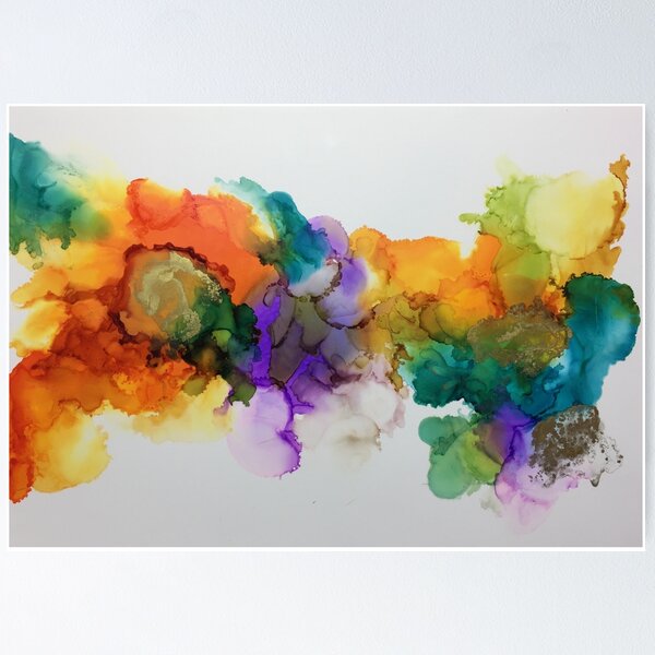 Item preview, Tropical Infusion abstract alcohol ink artwork designed and sold by jomcnz.