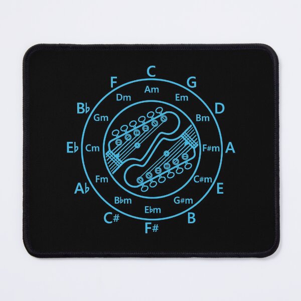 Item preview, Circle of Fifths Electric Guitar Headstock Outlines Blue designed and sold by nightsworthy.