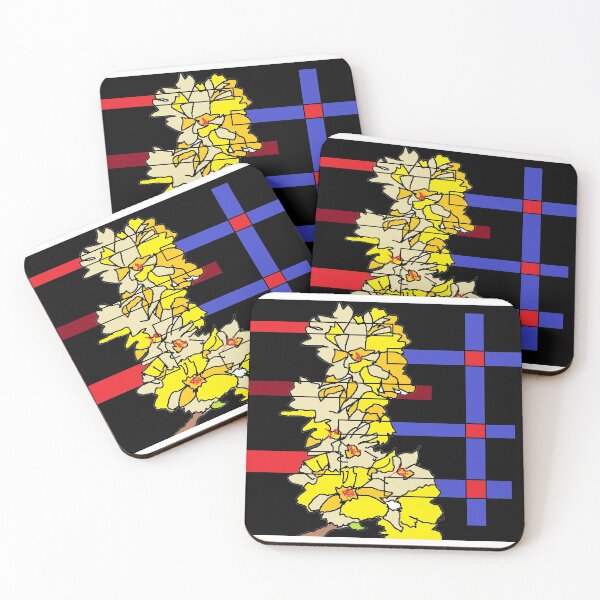 Item preview, YELLOW FLOWERS WITH RED AND BLUE GLASSES designed and sold by leonardopintos.