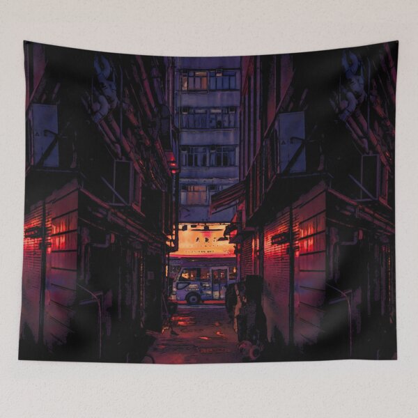 Item preview, Japanese street view at night, urban anime, anime street view, anime scene, best gift for japan lovers,  designed and sold by shodark.