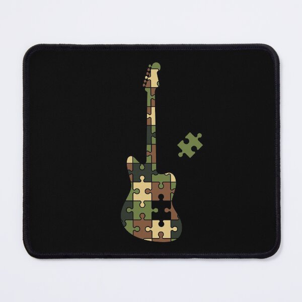 Item preview, Camouflage Puzzle Offset Style Electric Guitar Silhouette designed and sold by nightsworthy.
