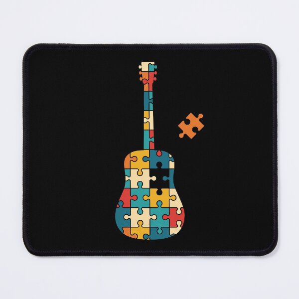 Item preview, Retro Style Puzzle Acoustic Guitar Silhouette designed and sold by nightsworthy.
