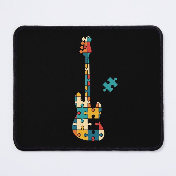 Item preview, Retro Style Puzzle Bass Guitar Silhouette designed and sold by nightsworthy.