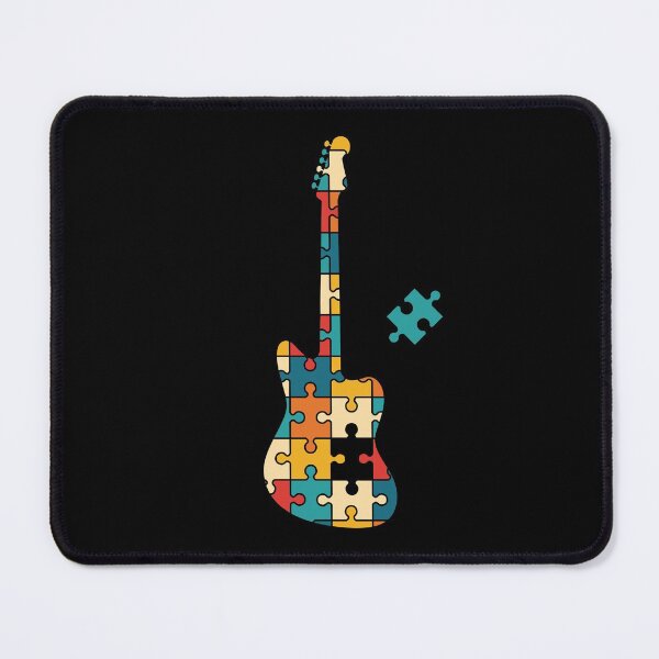 Item preview, Retro Style Puzzle Offset Style Electric Guitar Silhouette designed and sold by nightsworthy.