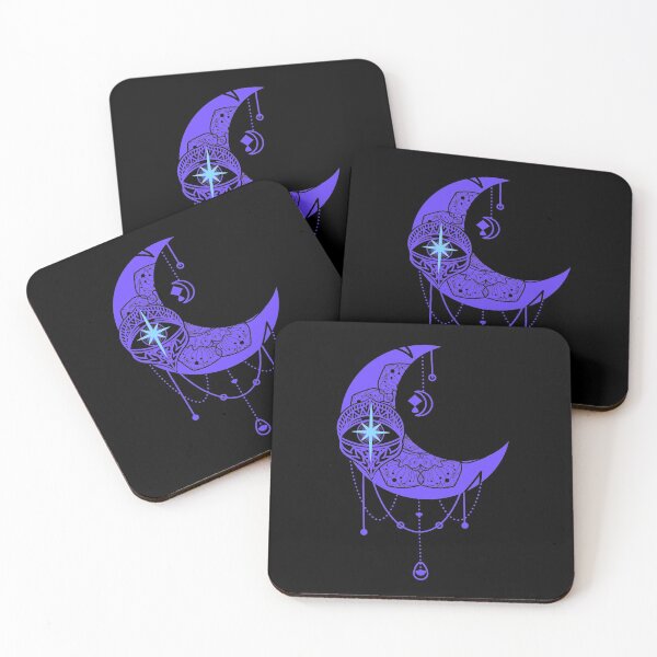 Item preview, Mandala Style Purple Crescent Moon Watchful Eye Design designed and sold by OnyxMoonDesigns.