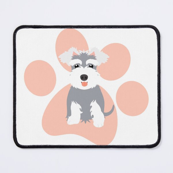 Item preview, Cute Miniature Schnauzer Dog and Paw Print - Pink designed and sold by Lulupainting.