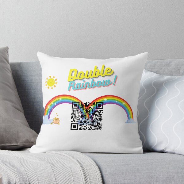 Aperçu de l'œuvre Conception de code QR " Double arc-en-ciel " créée et vendue par QRcodeTees.