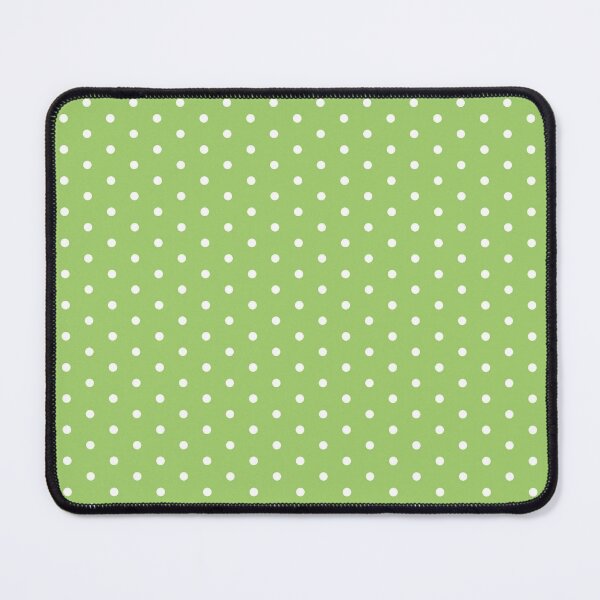 Green Background With White Polka Dots Mouse Pad