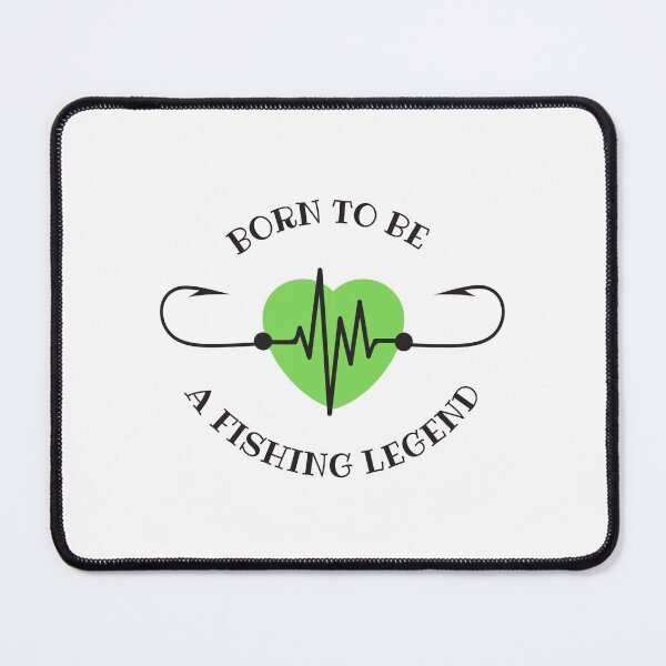 Item preview, Born to be a fishing legend, fishing hook heartbeat design designed and sold by Auntieck.