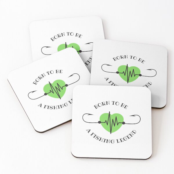 Item preview, Born to be a fishing legend, fishing hook heartbeat design designed and sold by Auntieck.