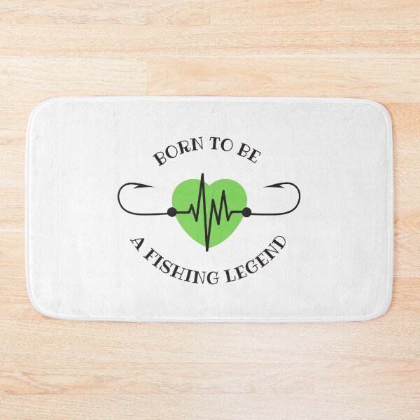 Item preview, Born to be a fishing legend, fishing hook heartbeat design designed and sold by Auntieck.